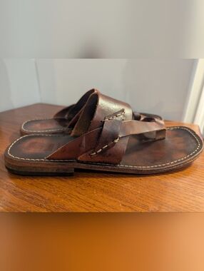 Brown's Men's Bohemian Leather Sandals Made In Italy Size 40
